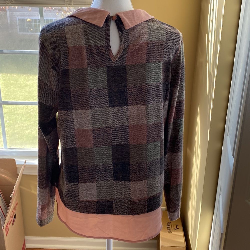 Faith and Joy Grey Pink Top XL - Picture 4 of 8